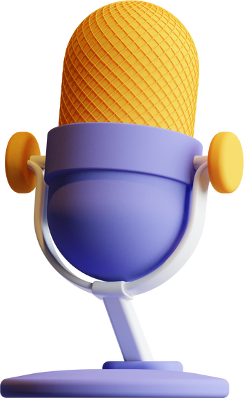 3D Podcast Microphone Icon