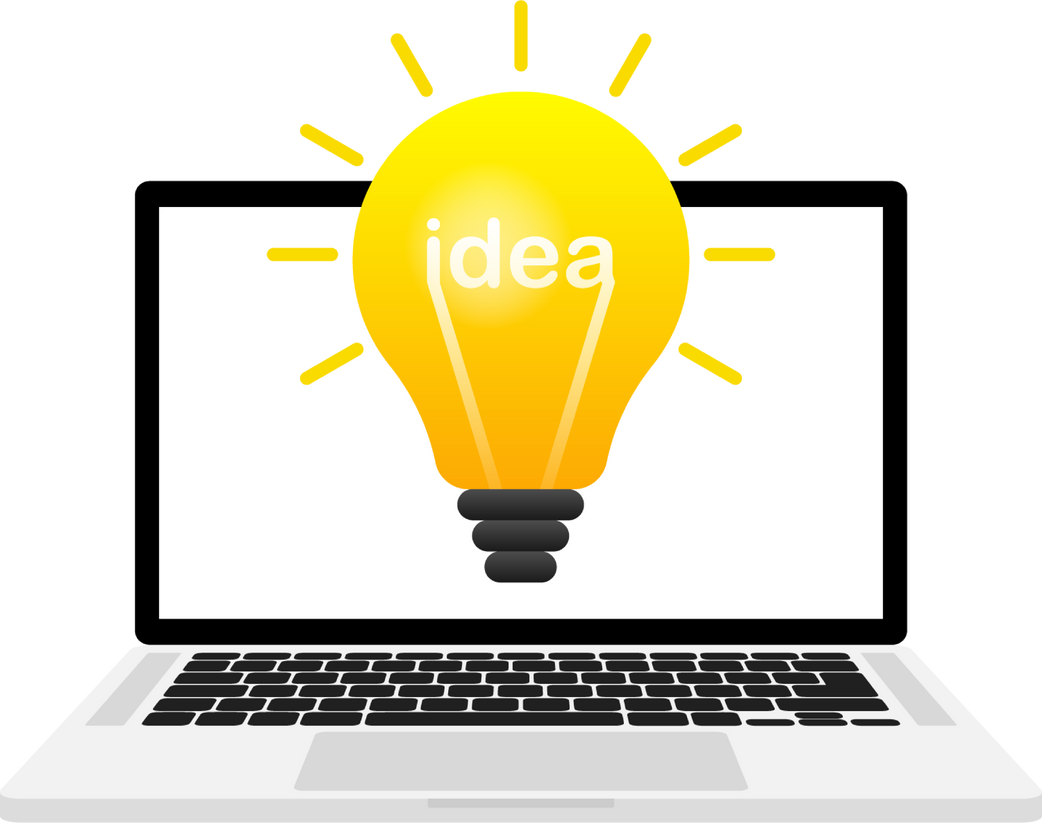 Idea lamp in cartoon style. Isolated background. Realistic v