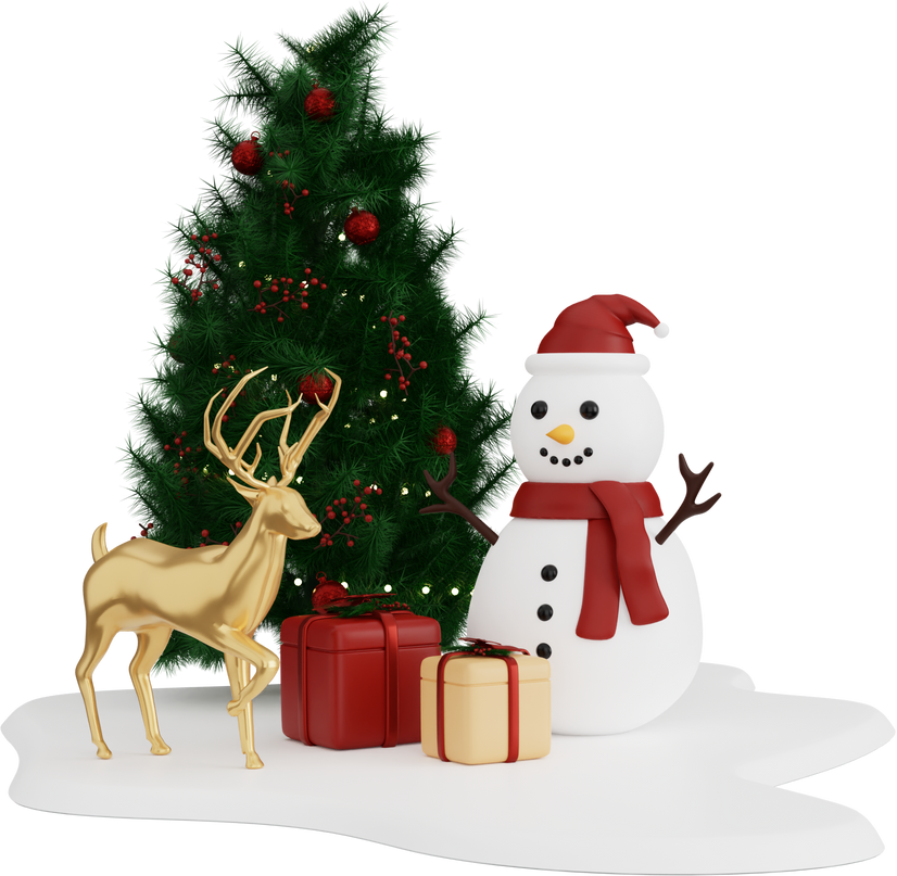3d christmas scene illustration